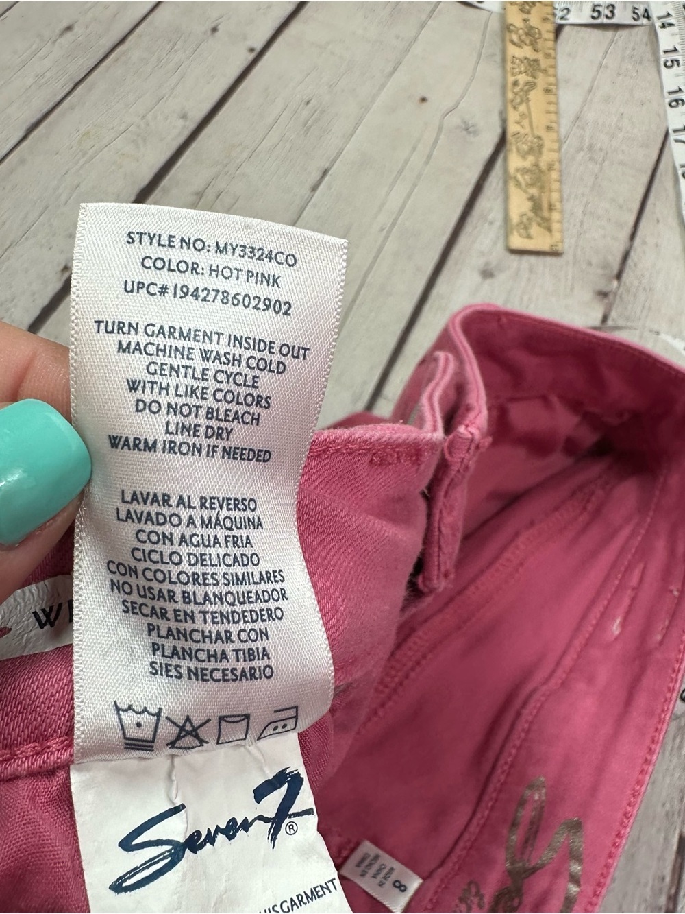 Seven7 Rose Pink Frayed Hem Denim weekend Shorts women 8 boho casual coastal - Picture 6 of 6